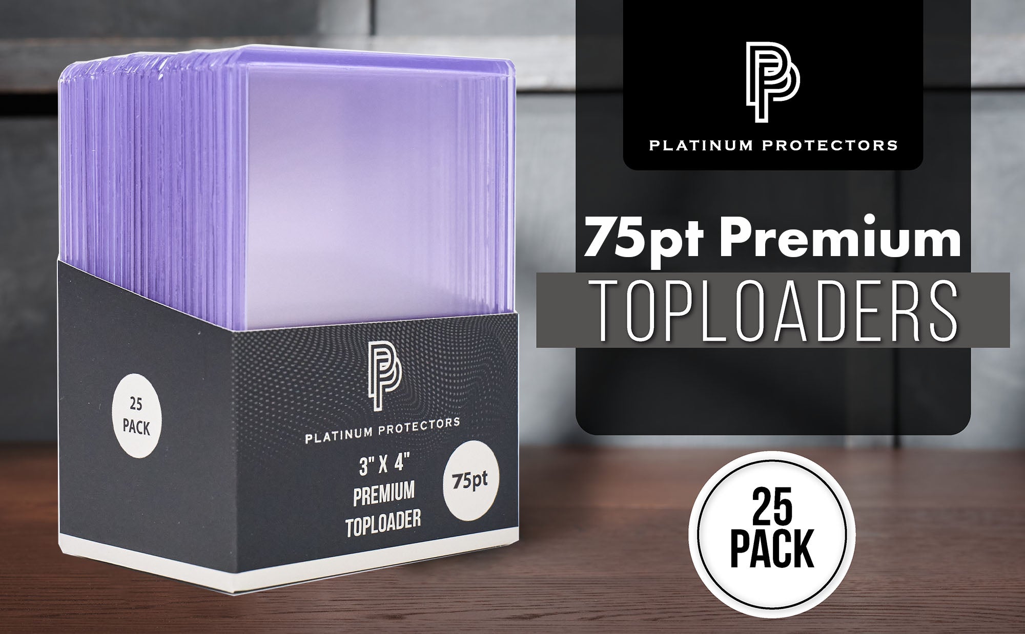 Platinum Protectors Premium Toploaders for Trading Cards - 75 pt
