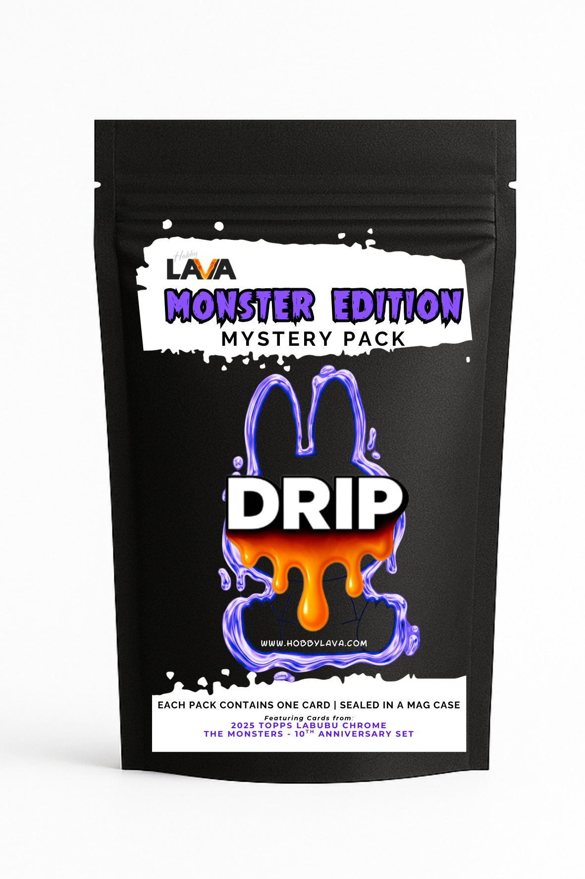 2025 Topps Chrome Labubu The Monsters 10th Anniversary • Limited Drip Pack /140